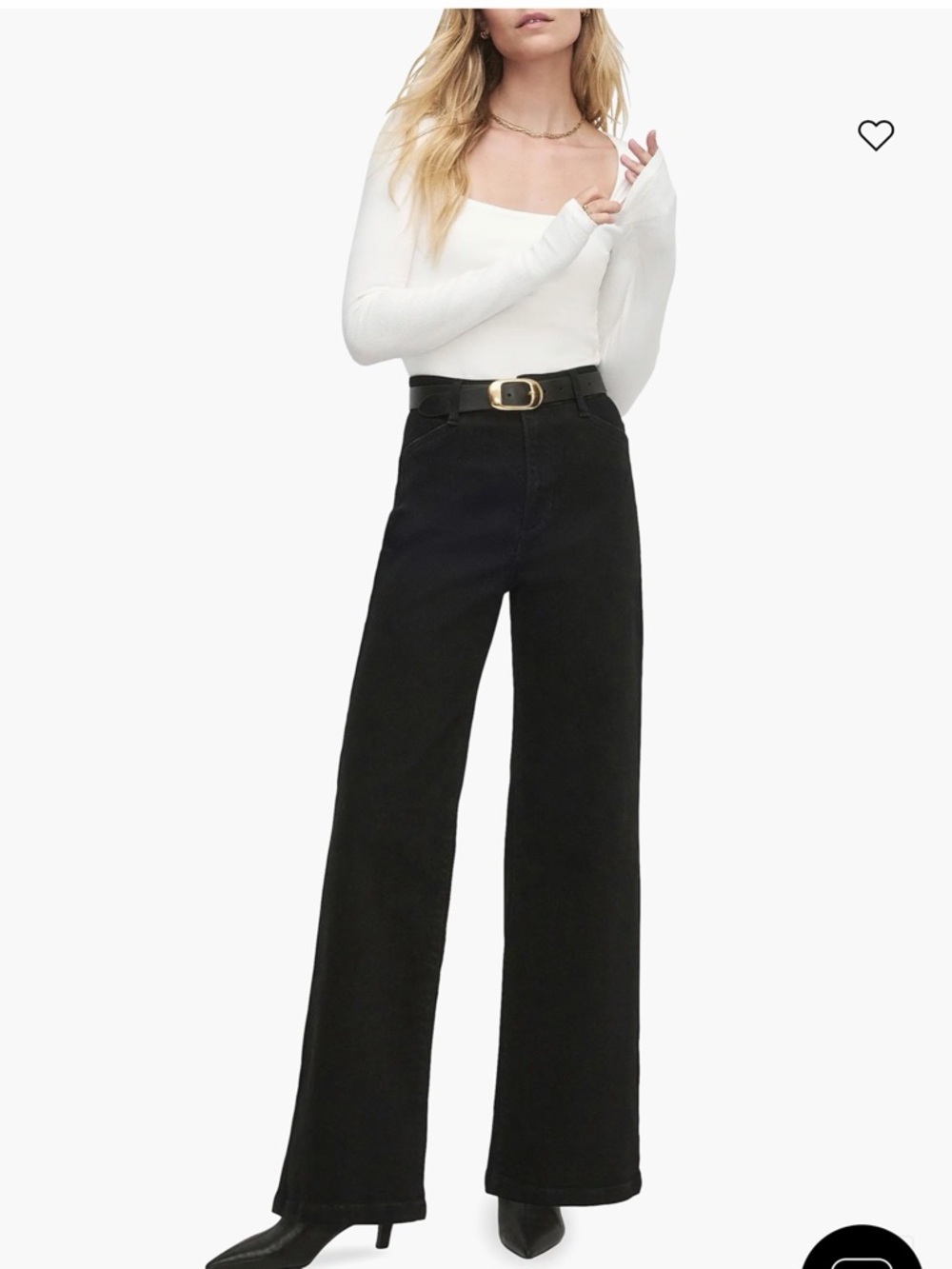 Favorite Daughter Black High-Rise Wide Leg Jeans - Size 26 - Like New